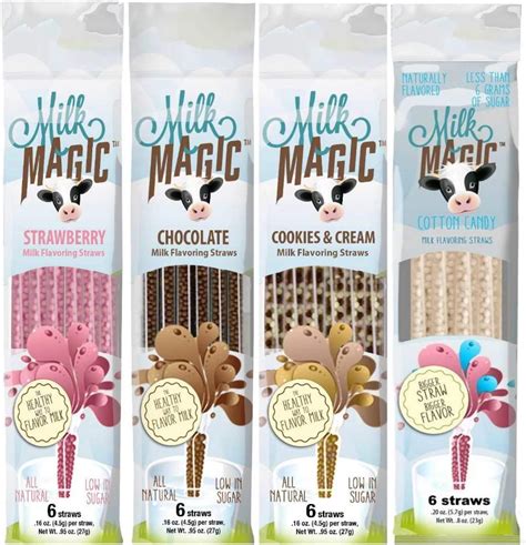 Various milk magic straw flavors